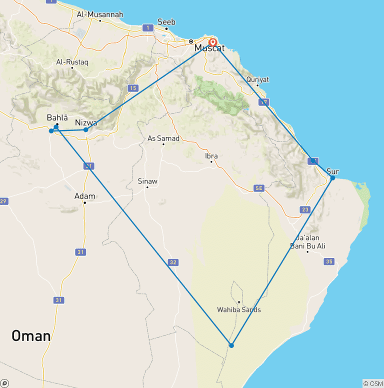 Map of OMAN ESSENCE OF ARABIA