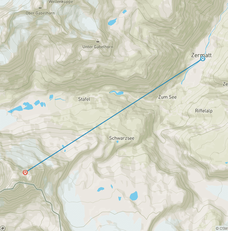 Map of Hiking in Zermatt - close to the Matterhorn 7 Days
