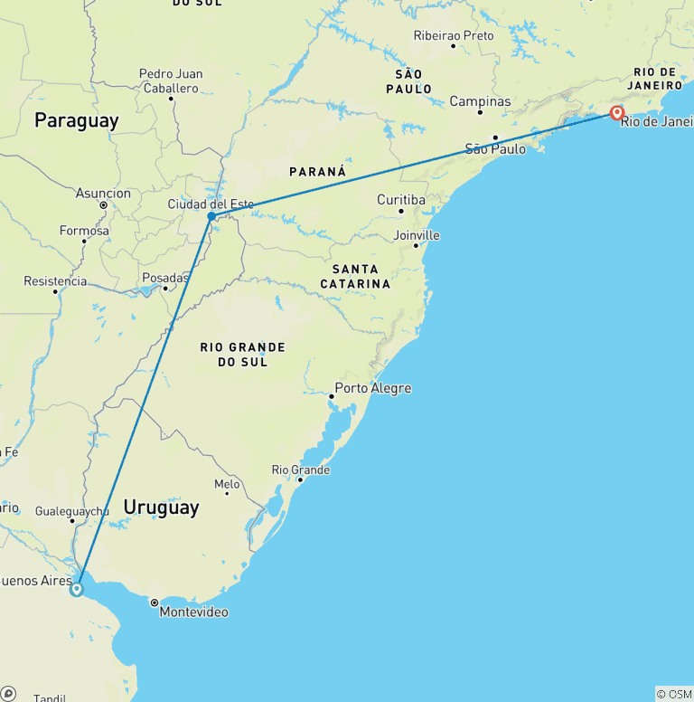 Map of Premium Argentina & Brazil