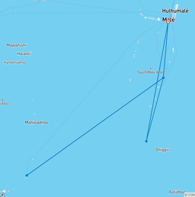 Map of Deluxe and Adventures bestseller of Maldives