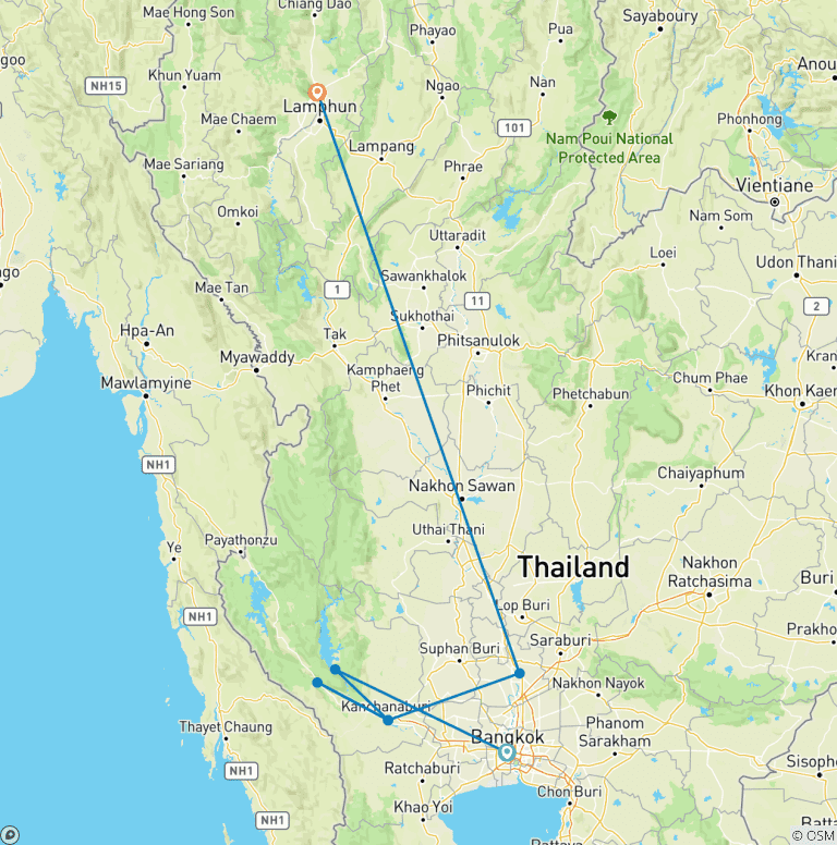 Map of Thailand Adventure: Bangkok, Chiang Mai & Street Food Crawls