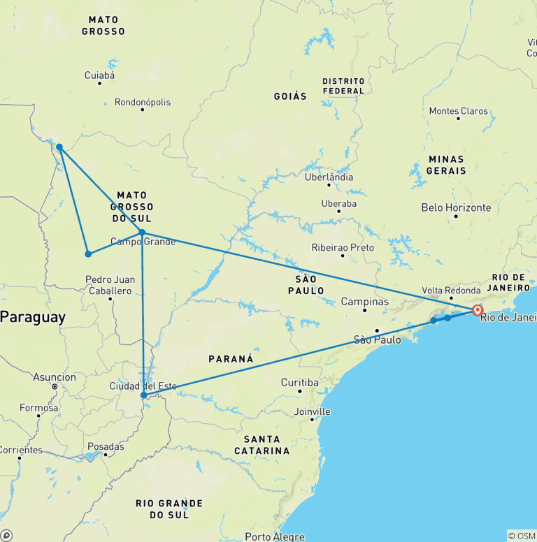 Map of Tailor-Made 14 Days Brazil Escorted Trip, Daily Depart & Private Guide