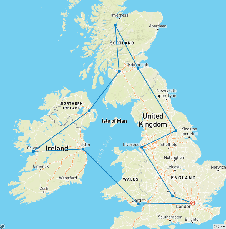 Map of UK & Ireland: Panoramas & Pubs