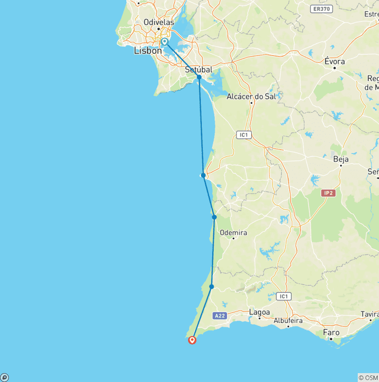 Map of Lisbon - Sagres