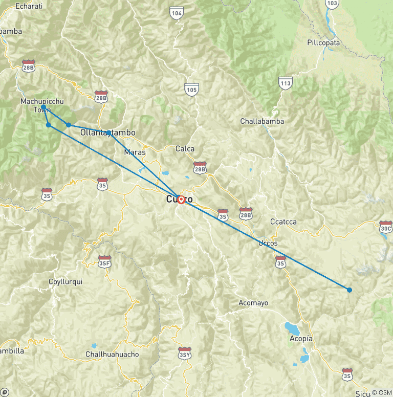 Map of Peru Inca Adventure