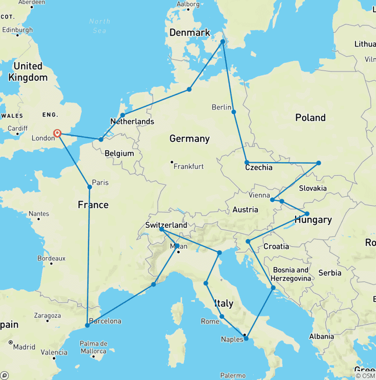 Map of Let's Go Europe