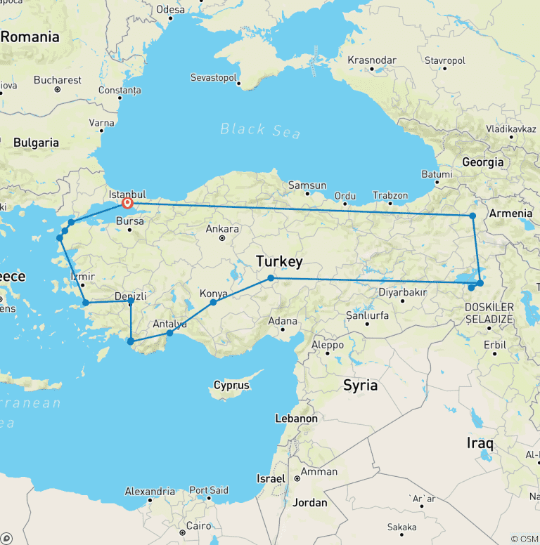 Map of Flying Discovery Tour