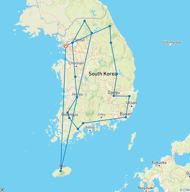Map of 2026 Check-in Korea with Jeju Island in 16days: A Curated All-Inclusive Experience