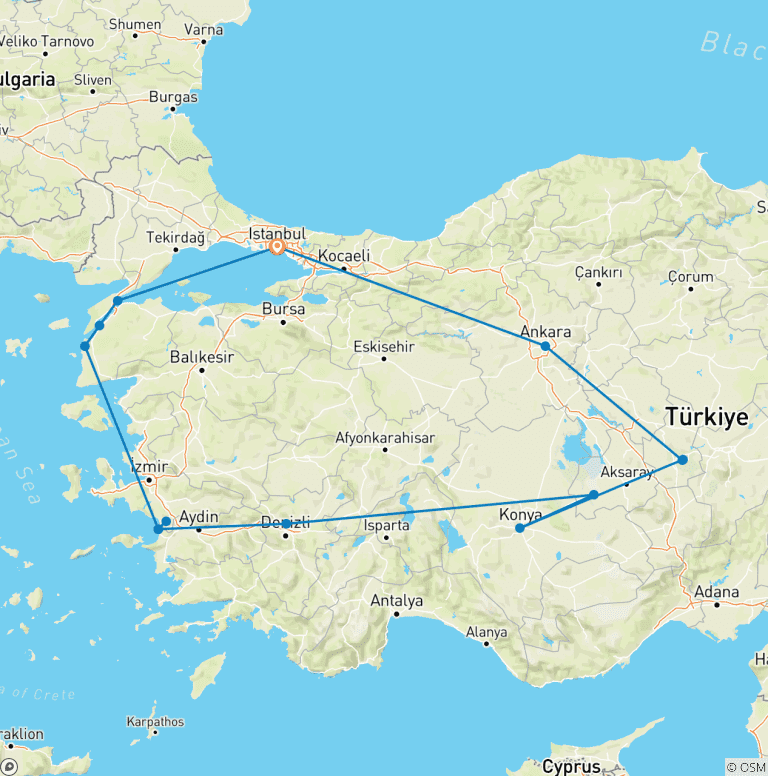 Map of Magic Carpet Tour