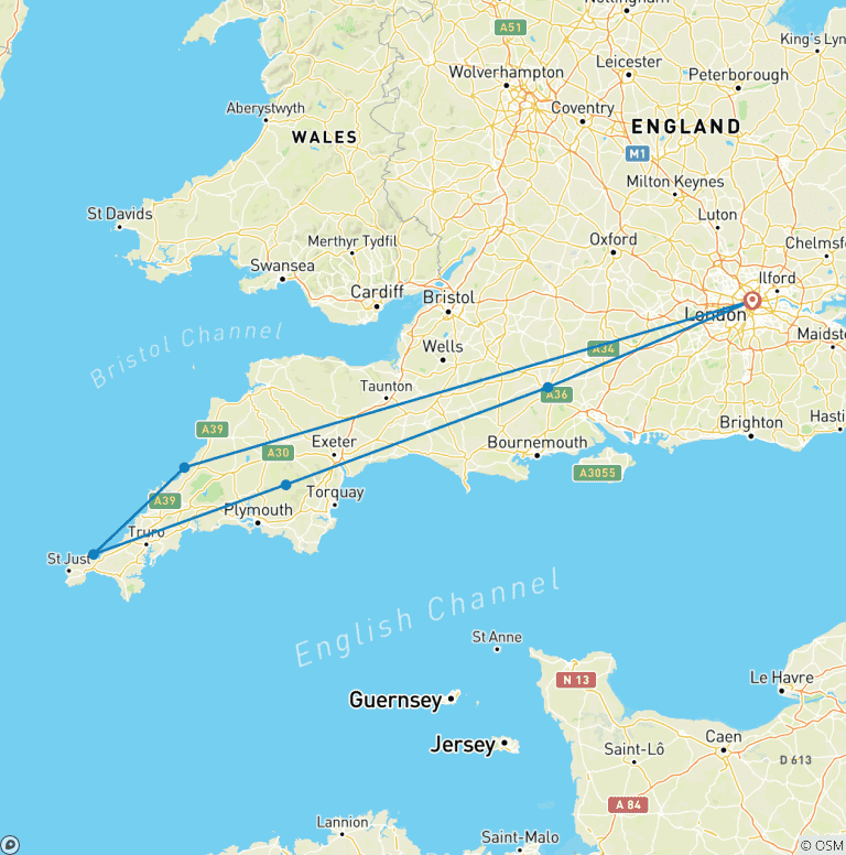 Map of Highlights of South-West England