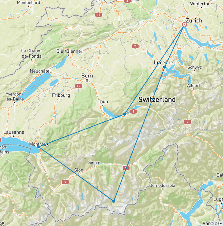 Map of The Swiss Express