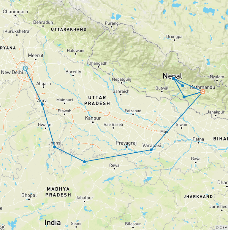 Map of Images of India & Nepal