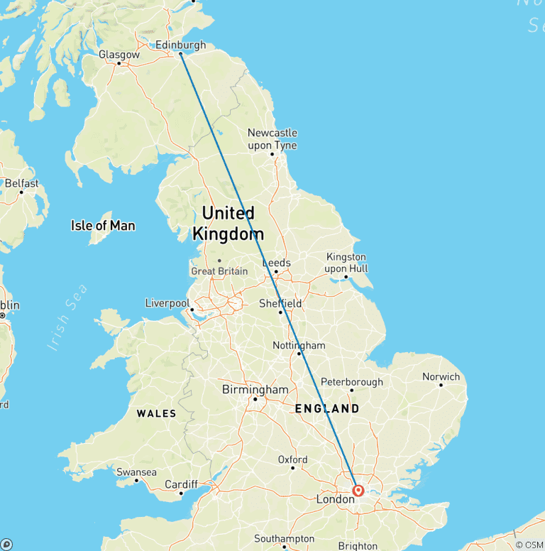 Map of Independent Edinburgh & London City Stay