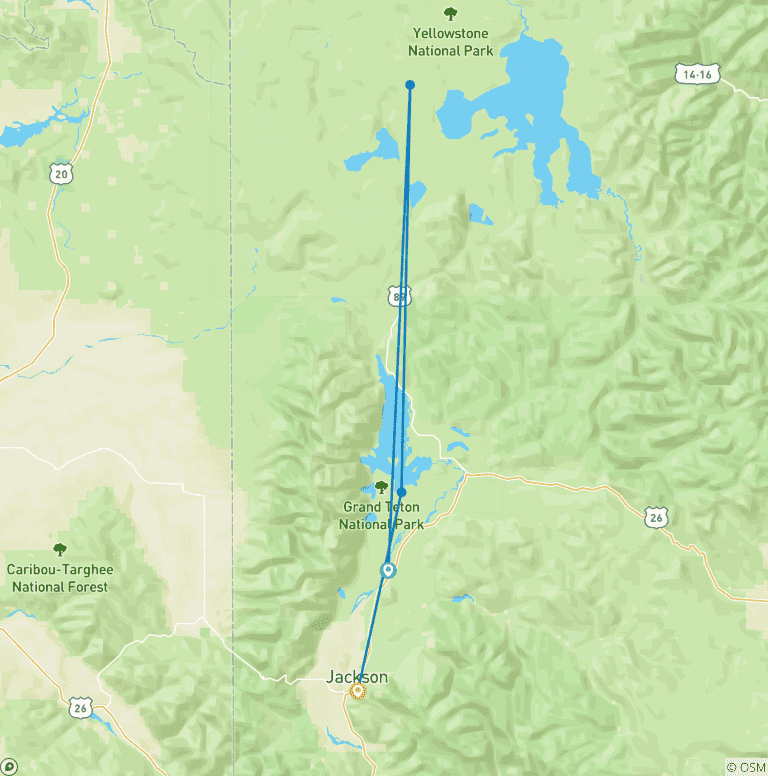 Map of Yellowstone Camping Explorer