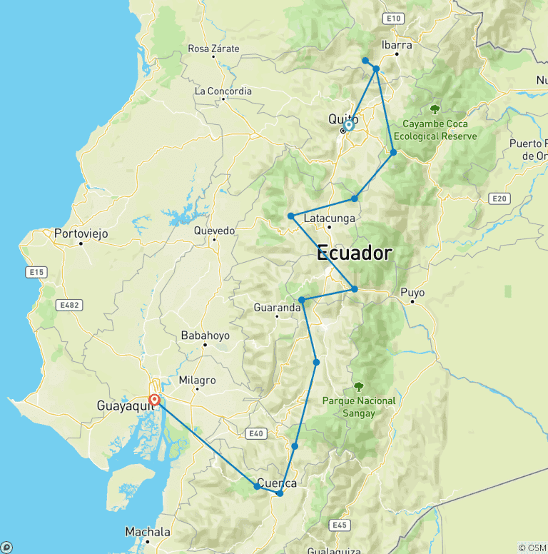 Map of Rental Car Round Trip Avenida de los Volcanes