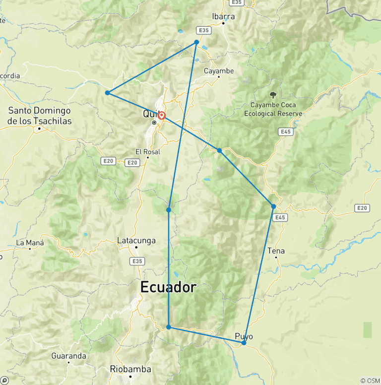 Map of Rental Car Tour Circuito Verde