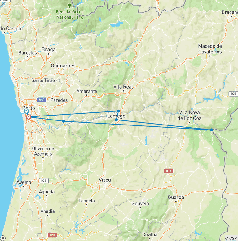 Map of Best of Porto with a Luxury Douro Cruise - 6 nights