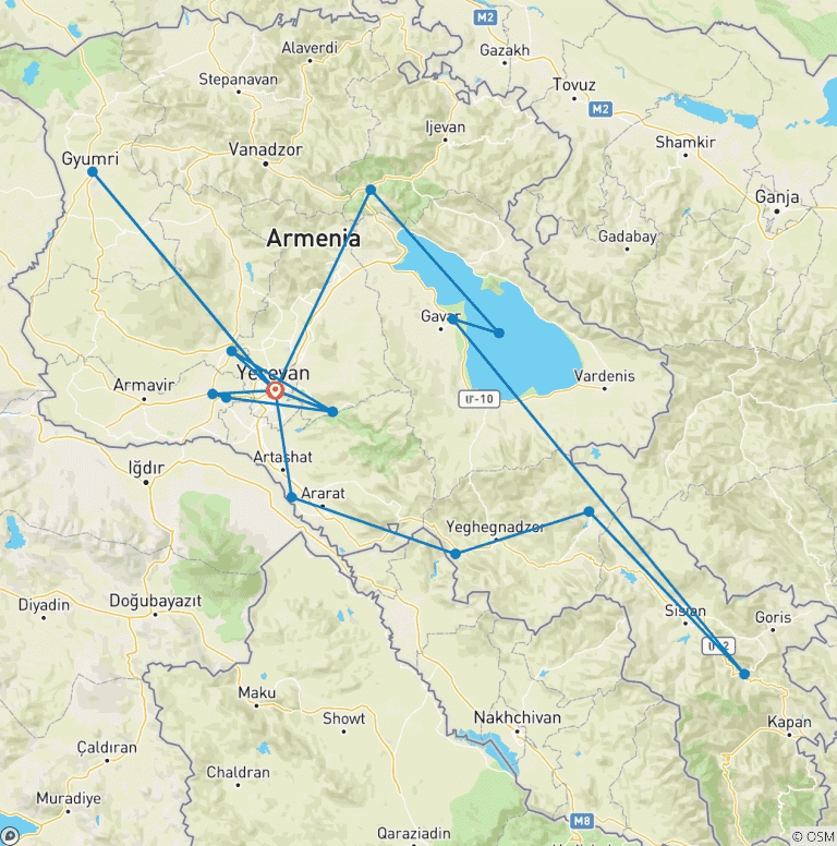Map of Local Experiences in Armenia (Private Tour)