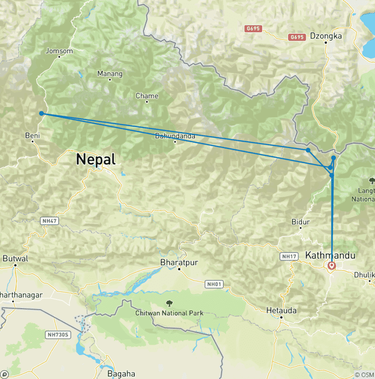 Map of Tamang Heritage Trail