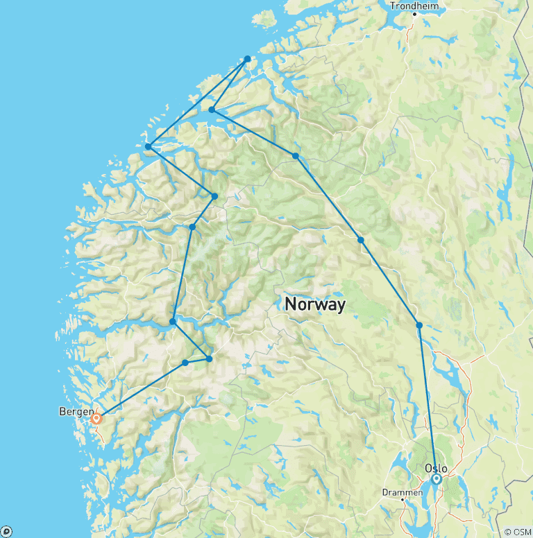 Map of Discover Norway
