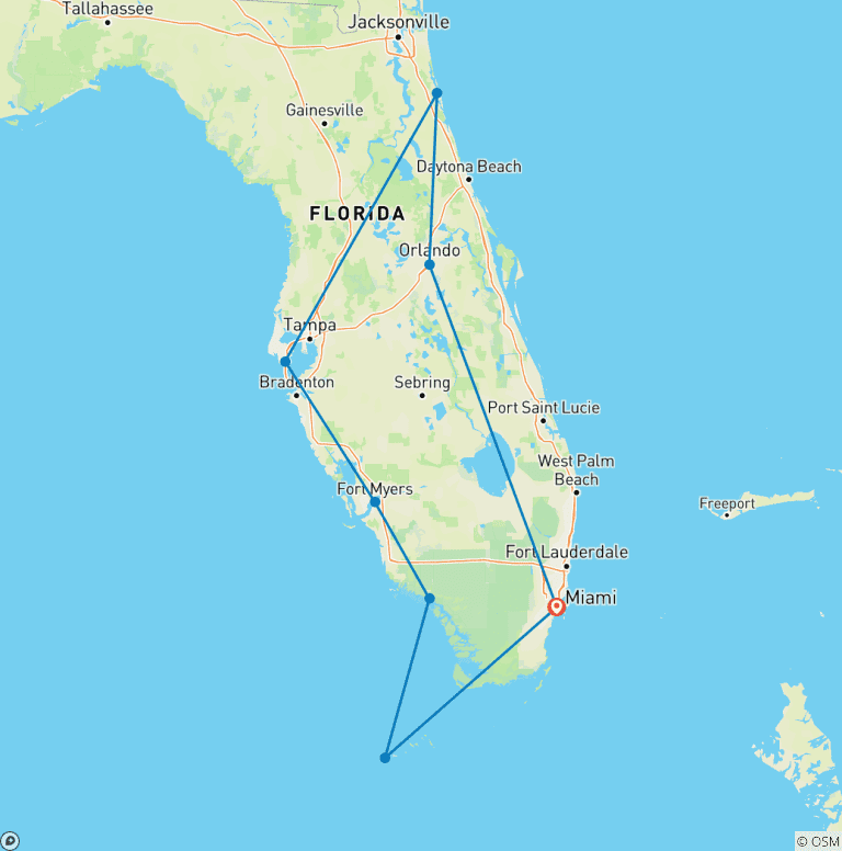 Map of Florida Sunshine State