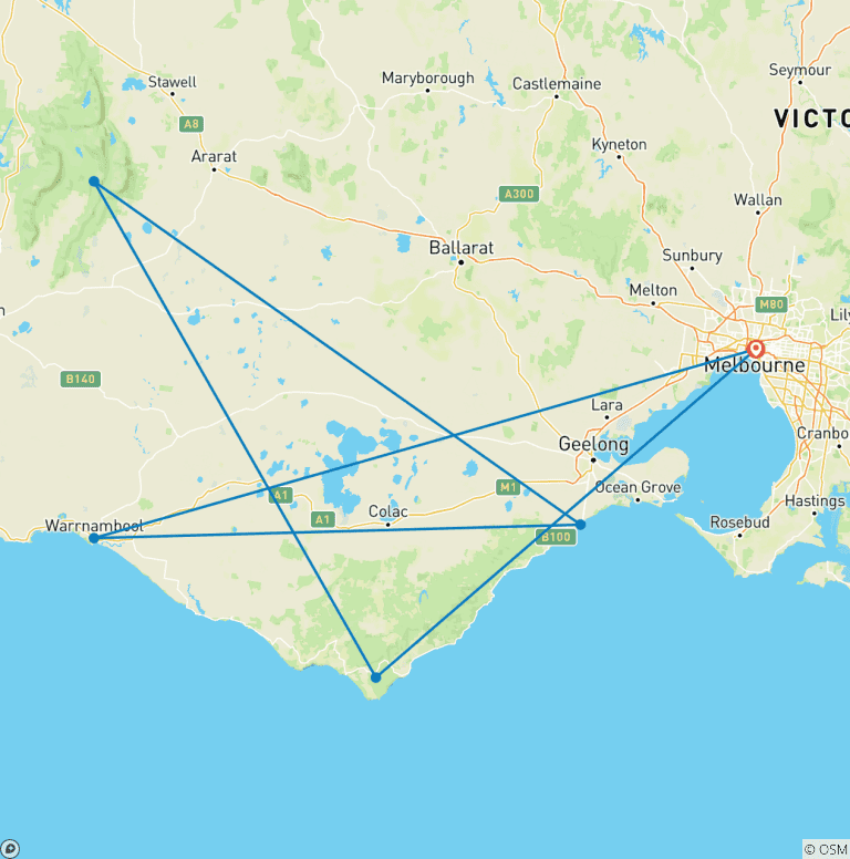 Map of Great Ocean Road & Grampians