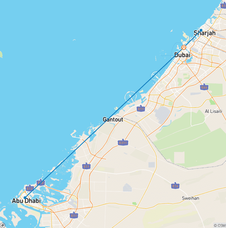 Map of UAE – VALUE PACKAGE : Dubai 7 Nights