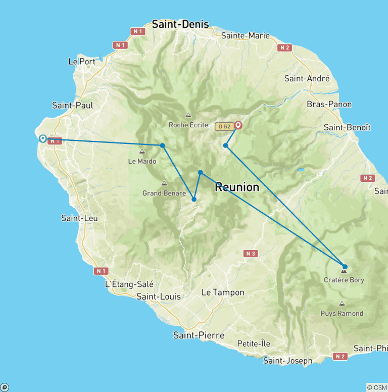 Map of Discover La Reunion in a relaxed way