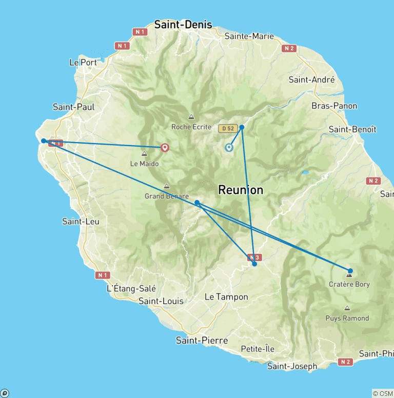Map of Get to know La Reunion