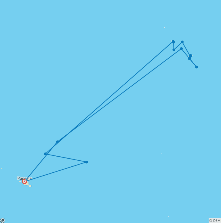 Map of by Cargo Ship to the Marquesas in the South Seas