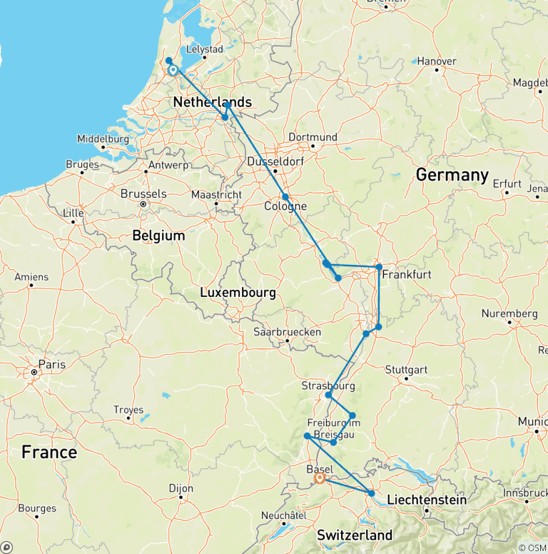 Map of Reflections on the Rhine (Southbound) 2026
