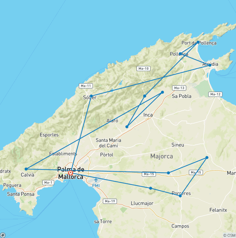 Map of Mallorca | Spain | Guided e-bike tour
