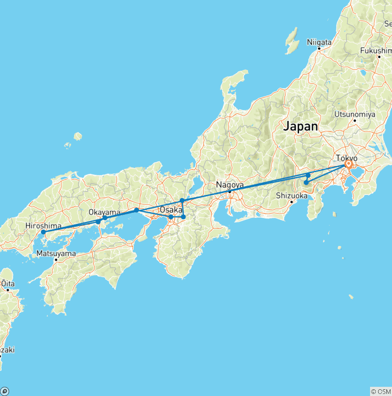 Map of Contrasts of Japan end Tokyo (11 destinations)