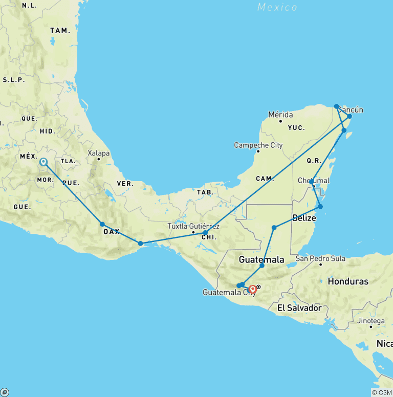 Map of Epic Central America 28 days