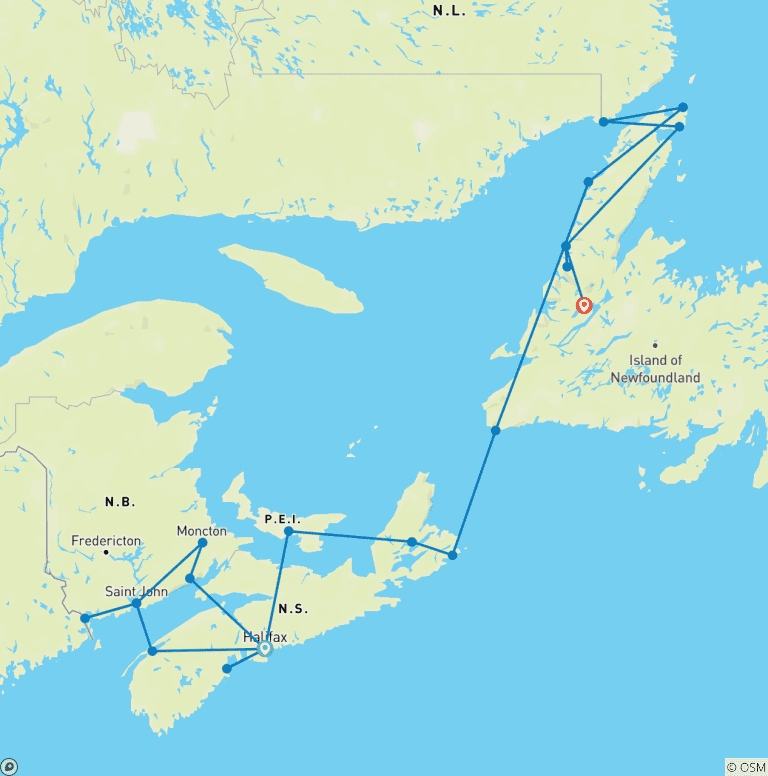 Map of East Canada Uncovered - 18 days