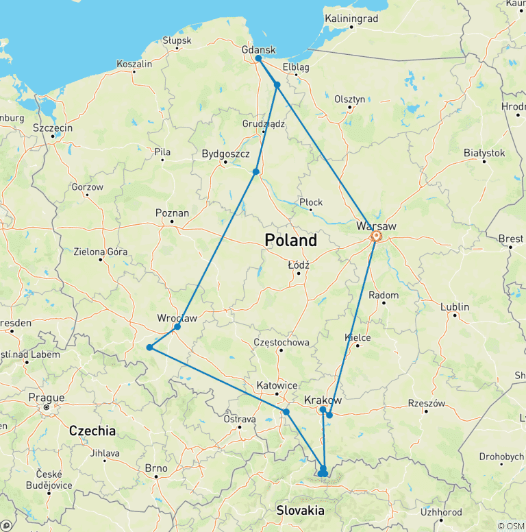Map of Best of Poland (End End Warsaw)