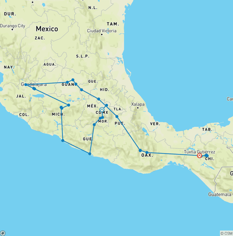 Map of A Bit of All Mexico