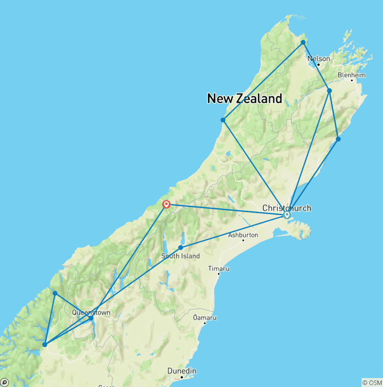 Map of Premium - Ultimate South Island