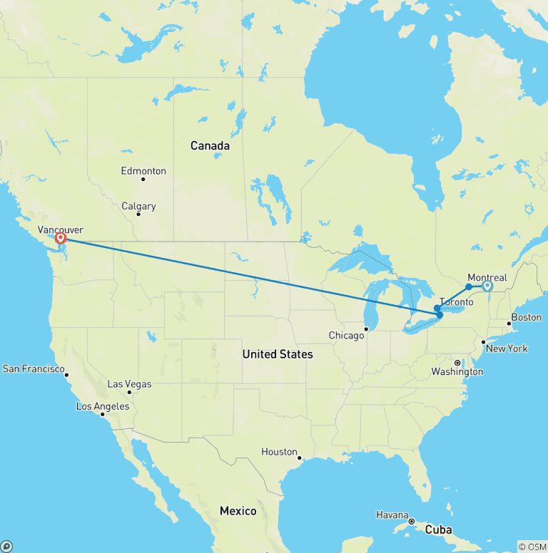 Map of Canada Bucketlist: Between City Hopping & Niagara Falls
