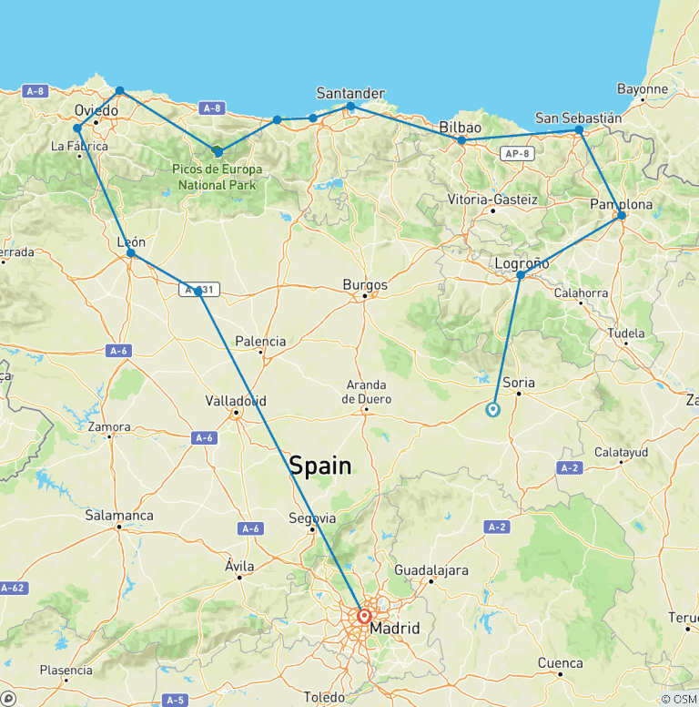 Map of Savoring Northern Spain: A Gourmet Escape