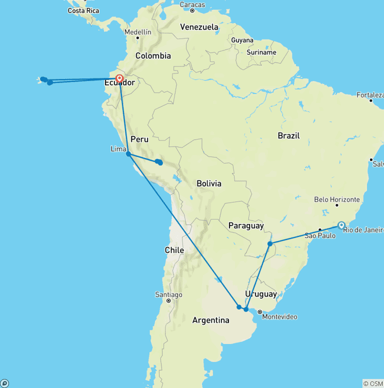 Map of South America Revealed (Galapagos East Cruise)