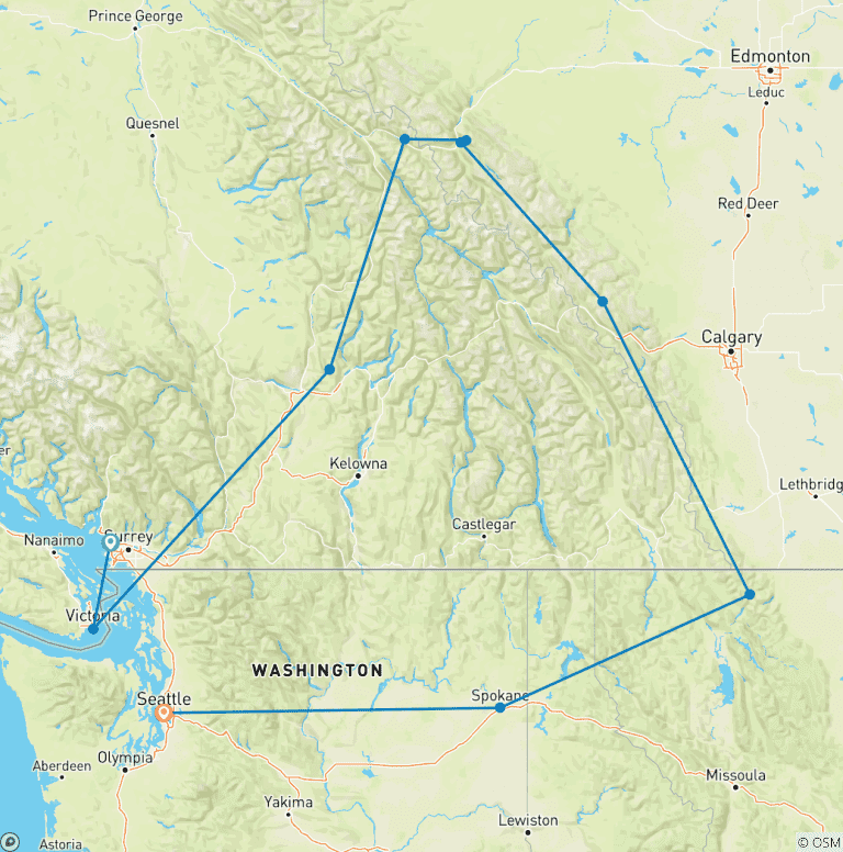 Map of Canadian Rockies and Pacific Coast (Classic)