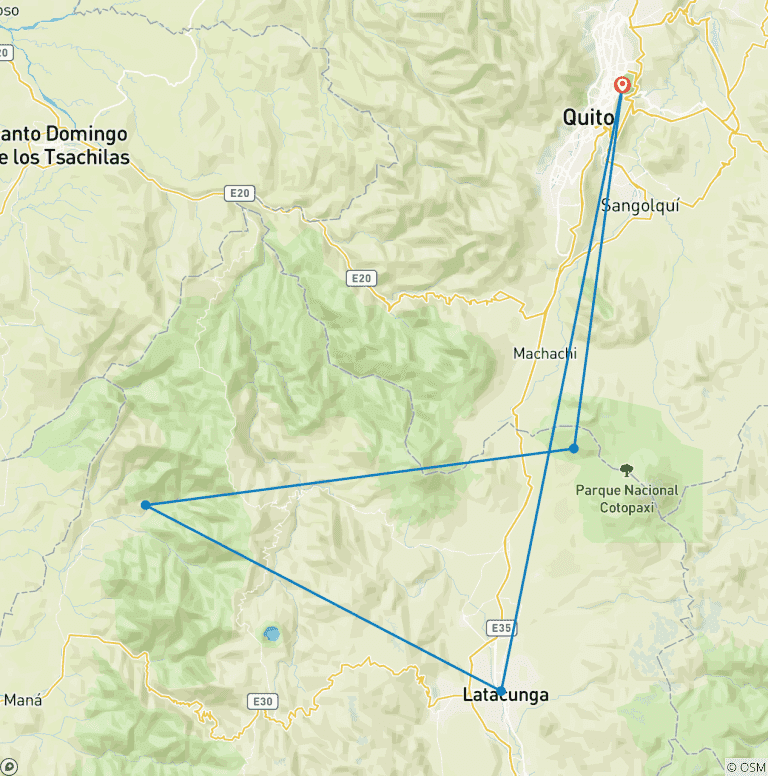 Map of Rumiñahui Acclimatization 3-Day Trek