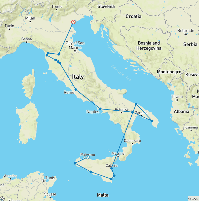 Map of Premium Sicily and Italy in Depth