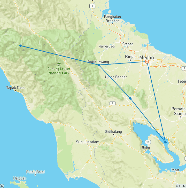 Map of Sumatra Adventure