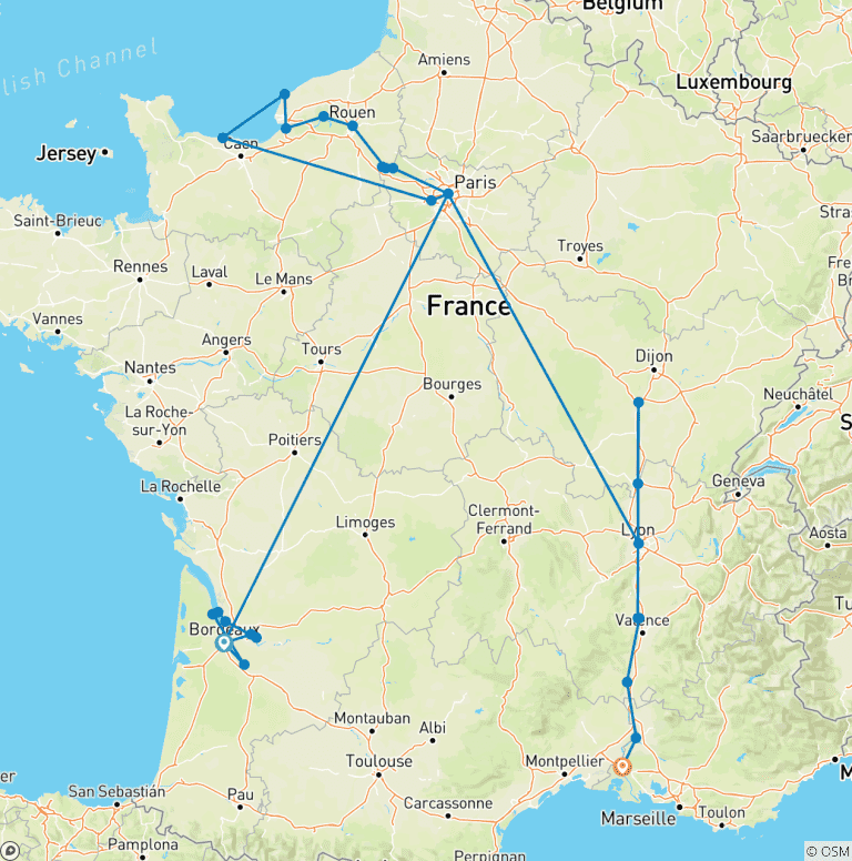 Map of Ultimate France (2027) (Bordeaux to Arles, 2027)