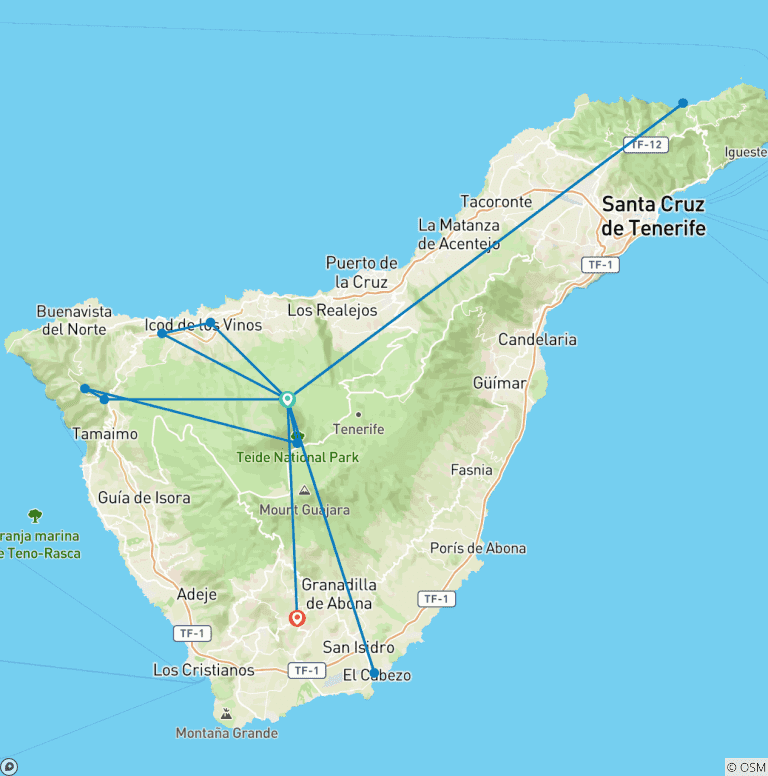 Map of Tenerife firsthand – 7 days among volcanoes, ocean and adventure