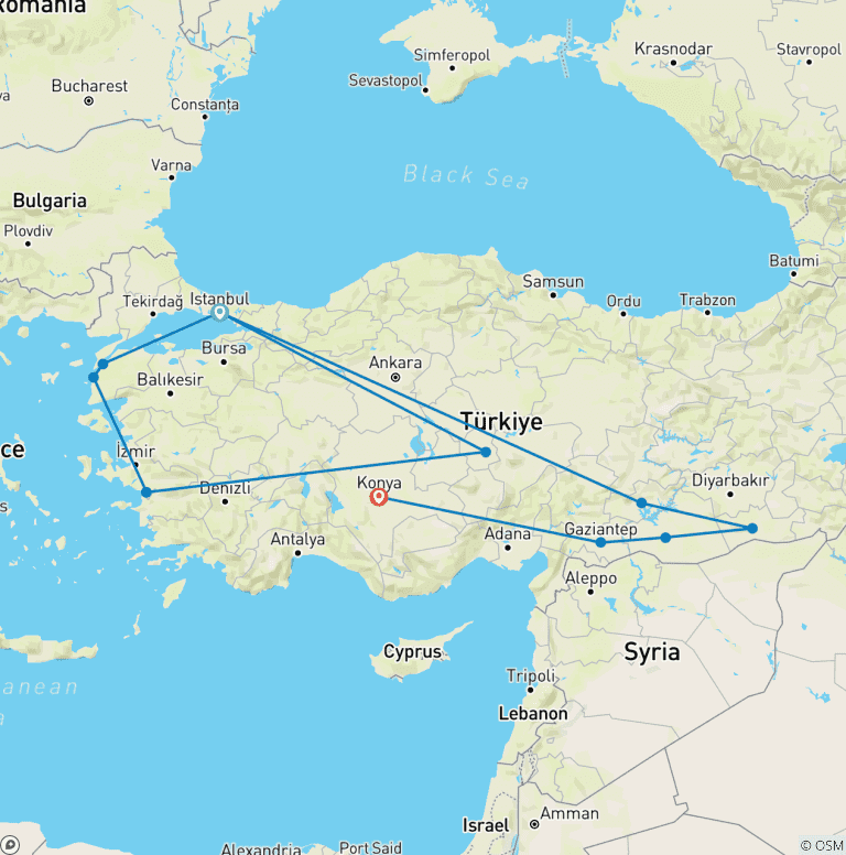Map of Turkey Adventure