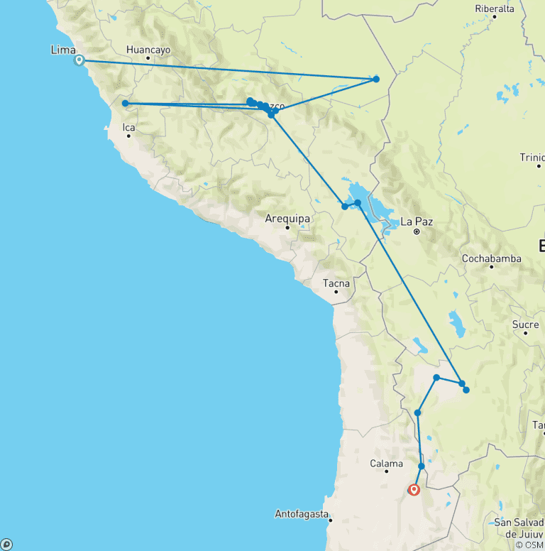 Map of Peru & Bolivia Encounter