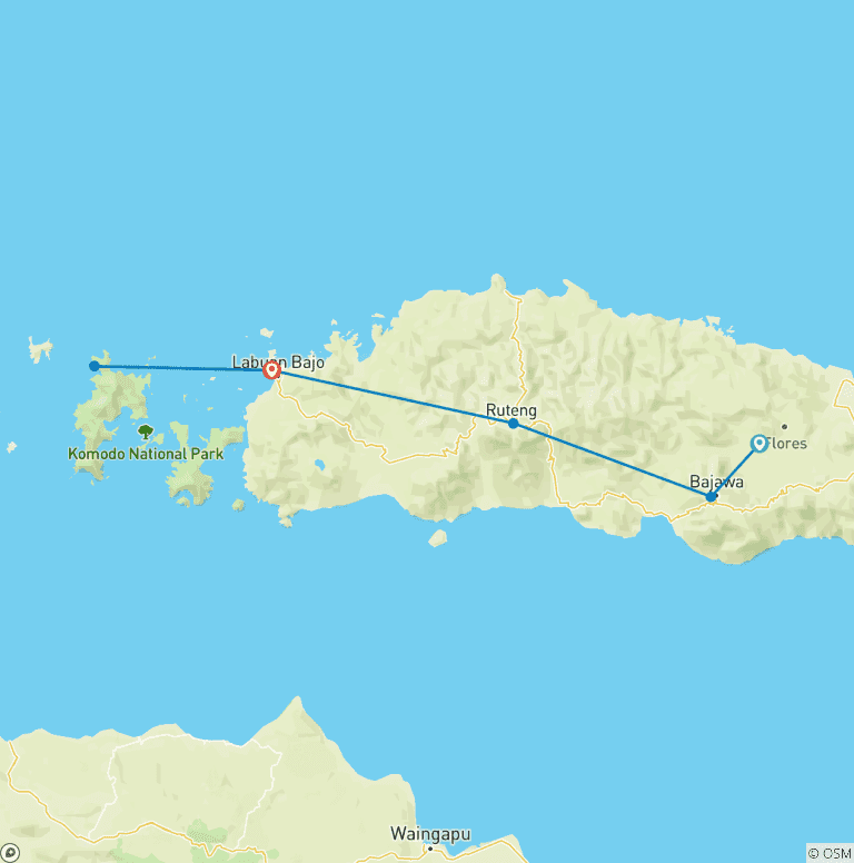 Map of Komodo & Flores Adventure